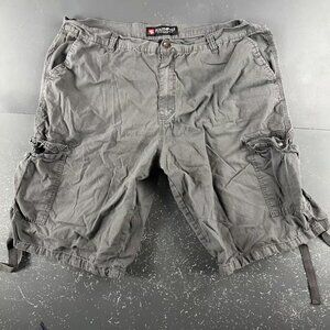 Southpole Cargo Shorts Mens 44 Gray Charcoal Ripstop Canvas Parachute Baggy
